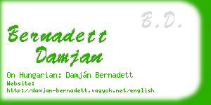 bernadett damjan business card