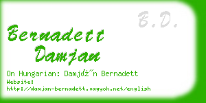 bernadett damjan business card